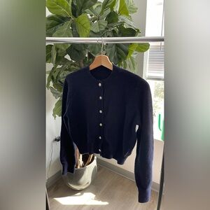 Classic Black Button-Up Women's Sweater